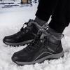 Winter High-Top Outdoor Baumwollschuhe Herrenschuhe Fleece Verdickt Warme Wanderschuhe Rutschfeste Lederschuhe für ältere Menschen