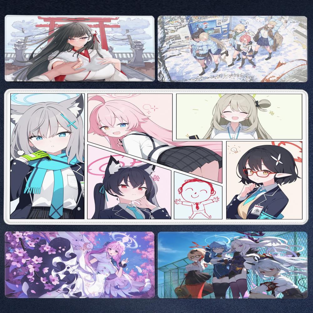 Cartoon Game Blue Archive Mousepad Hd Printing Computer Gamers Locking Edge Nonslip Mouse Pad Xxl90x40cm Keyboard Pc Desk Pad