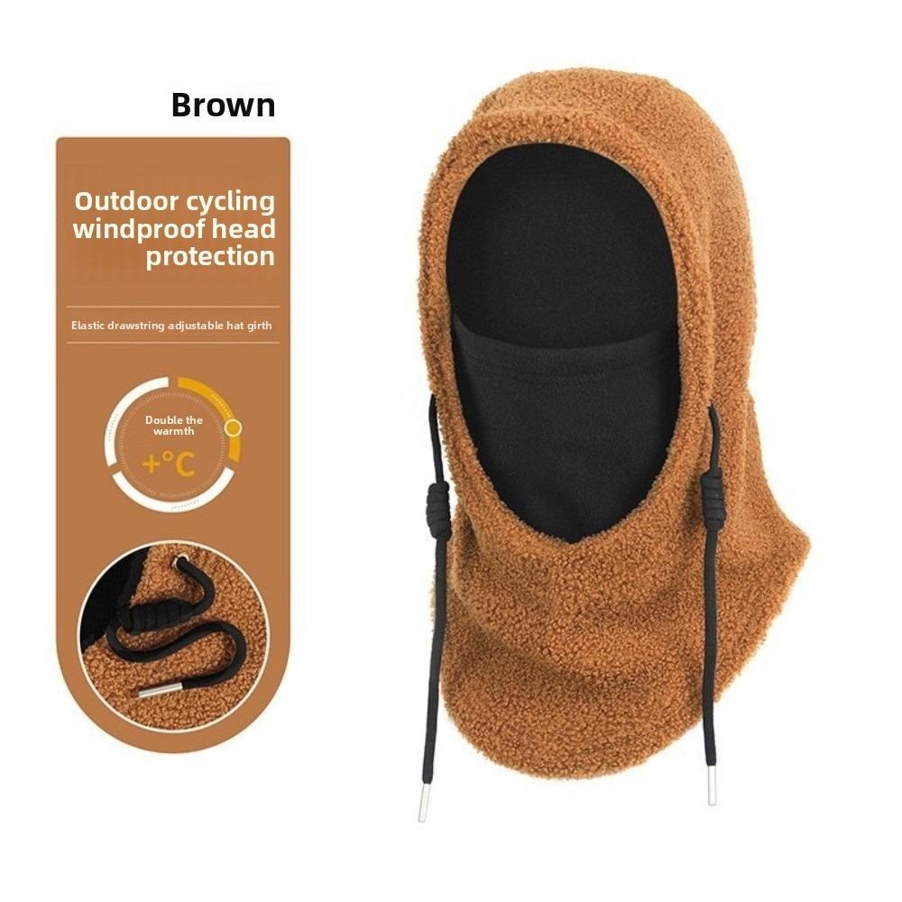 

Ветрозащитная шапка с капюшоном, теплая шапка с защитой ушей, новая балаклава, унисекс коричневый