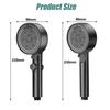 8 Modes High-Pressure Shower Head Fall Resistance Black Handheld Showerhead Water Saving Bathroom Shower Accessories Tool Parts