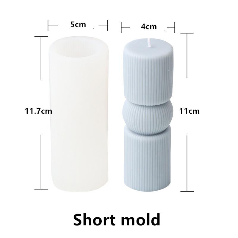 

New Cylindrical Striped Candle Silicone Mold Geometry DIY Gypsum Resin Soap Candle Mold Home Party Candle Gift Making Mold