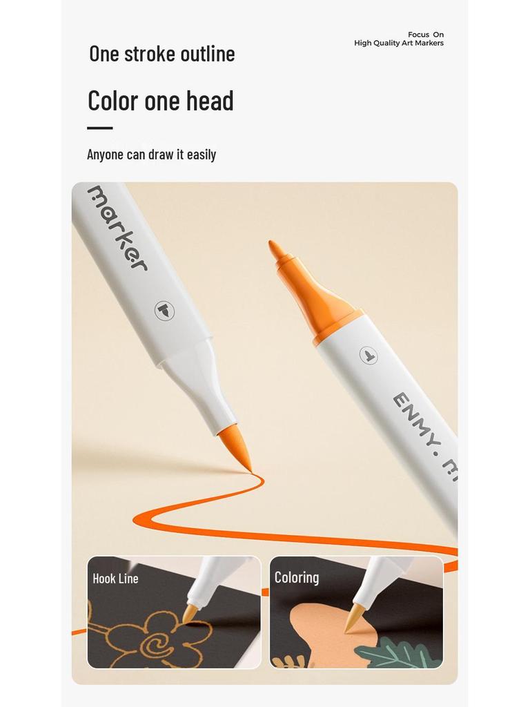ENMY White Box Waschbares Acrylmarker Set für Studenten - Dual Tip Kunststifte