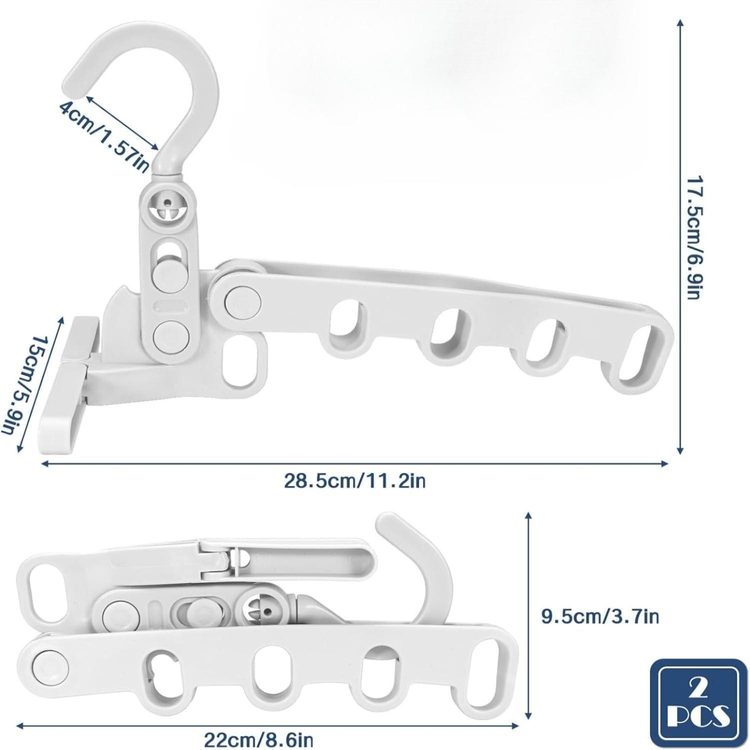 Portable Foldable Travel Hanger Folding Clothes Drying Rack Travel Hangers Hanging Rack with 5 Holes for Hotel Camping Travel L 7430₽