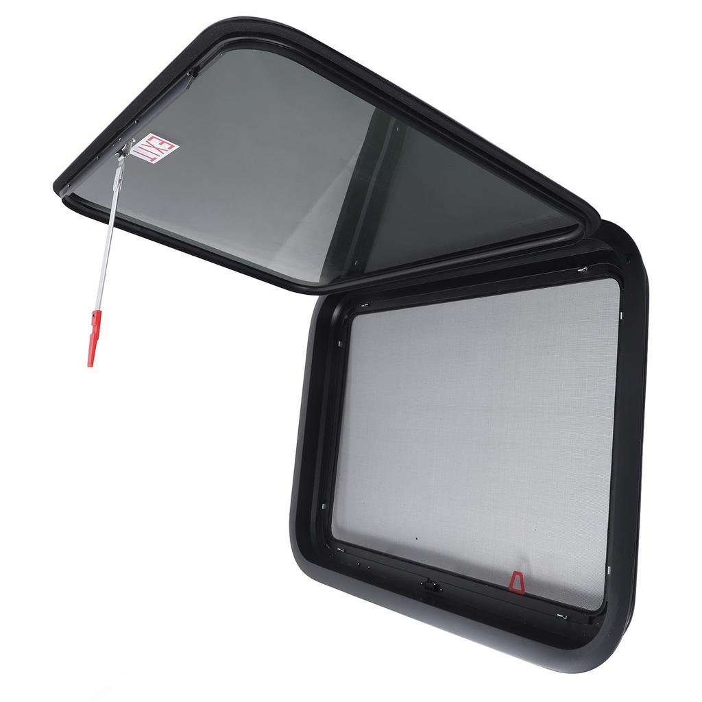RV Exit Window UV Protection 30.48 X 22.36in Push Out Camper Window with Net Screen and Trim Ring