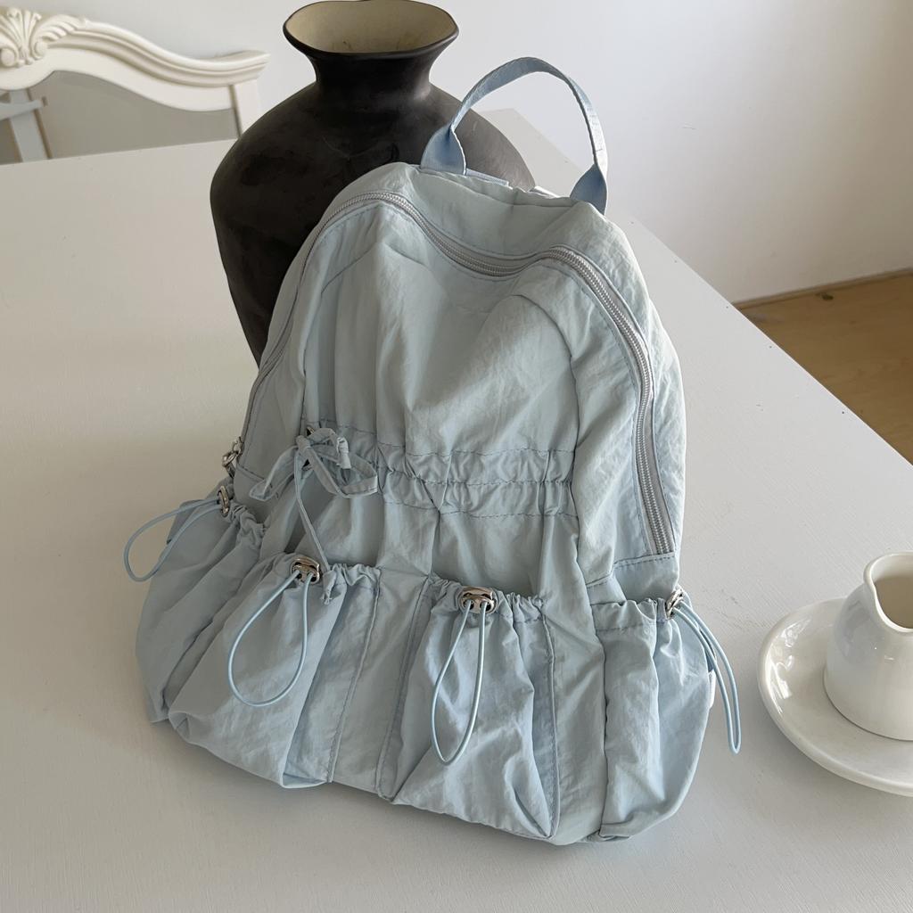 Casual Women Korea summer small backpack female ins student nylon shoulder bag travel bagpack black rucksack schoolbag Mochila