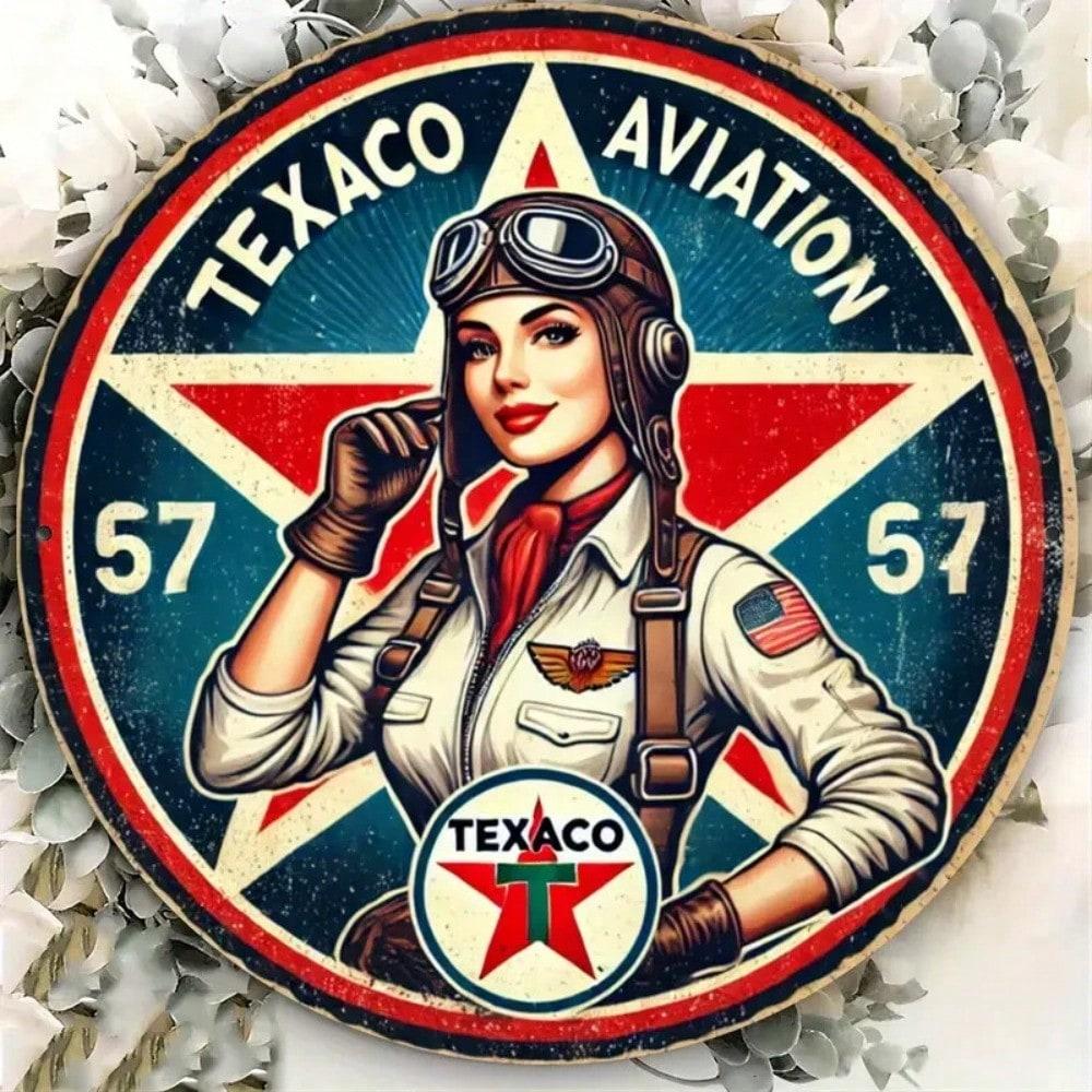 

Vintage Texaco Retro Aviation Metal Sign Garage Wall Decor Collectible 20x20