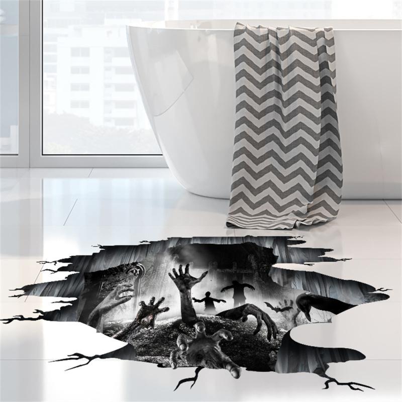 2pcs Pvc 3d Halloween Wall Stickers Scary Hand Decals Wall Posters Mural For Living Room Decor