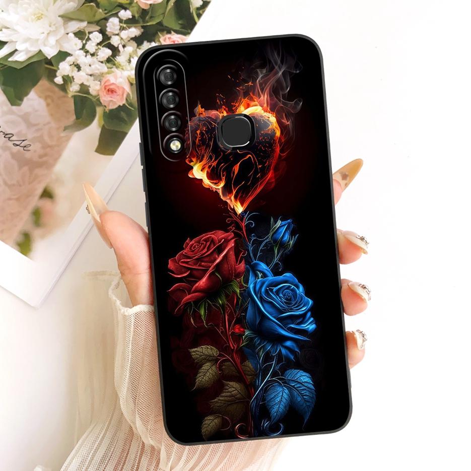 For Infinix Hot S4 Case Luxury Love Heart Buttefly Candy Painted Cover Soft TPU Matte Phone Case For Infinix Hot S4 HotS4 Fundas