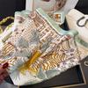 Luxury Fashion Print Square Scarf Women Satin Scarves Bandana Hijab Neckerchief Shawl Kerchief Hair Band Foulard Lady