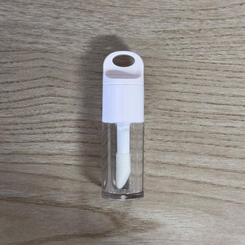 

1 шт. Милый большой флакон с кисточкой, прозрачный, 4 мл, пластиковый круглый пустой контейнер для блеска для губ белый