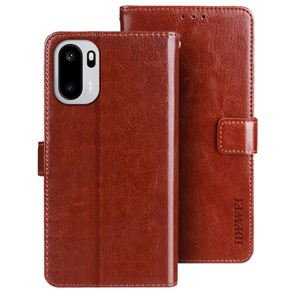 IDEWEI For OnePlus 15R 5G/Ace 6T 5G/Ace 6 5G Stand Case Crazy Horse Texture Leather Phone Cover