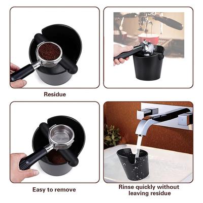Contenitore per Fondi di Caffè 4,7 Pollici Assorbiurti Resistente Stile Barista con Barra Battitappo Rimovibile e Base Antiscivolo Regalo Rotondo