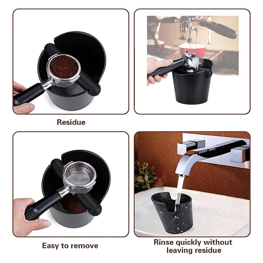 Coffee Knock Box 4.7 Inch Shock-Absorbent Durable Barista Style Knock Box With Removable Knock Bar and Non-Slip Base Gift Round