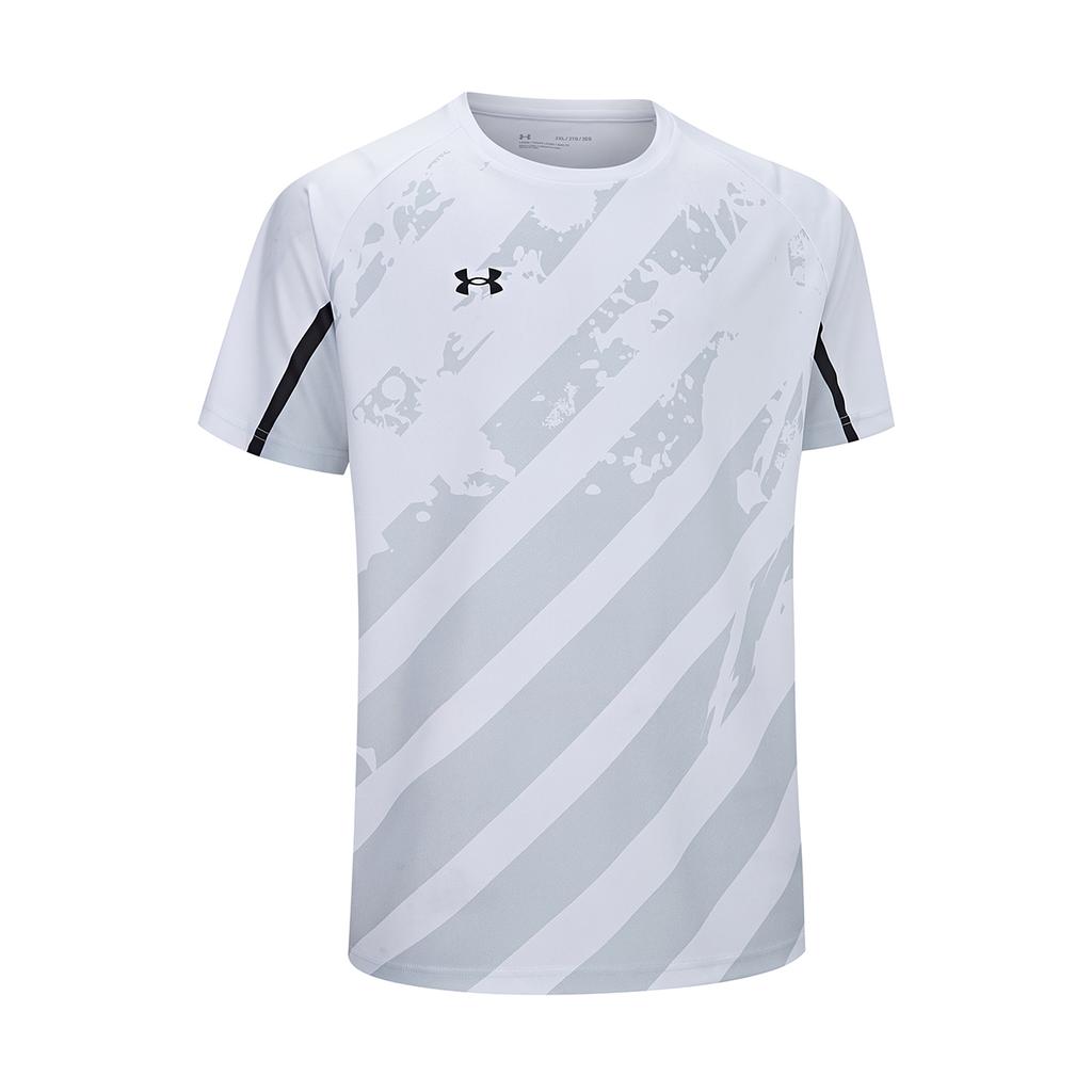 Under Armour Loose Striped Pullover Short Sleeve Shorts Casual Sports Set Unisex sets 24500504-100+23500203-001