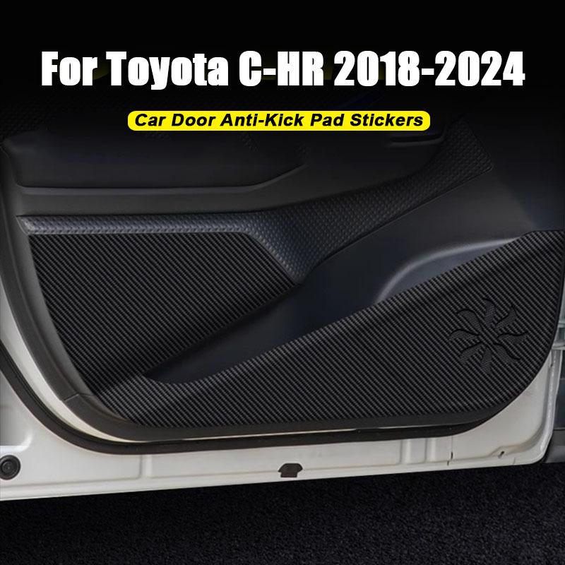 Voor Toyota C-HR CHR 2018 - 2024 Auto Deur Anti-Stoot Pad Koolstofvezel Deuren Beschermende Sticker Auto Interieur Modificatie