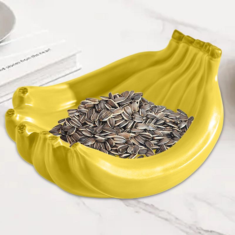 Creative Banana Shaped Storage Tray, Ceramic Fruit Tray, Household Snack Storage Tray, Living Room Desktop Storage Container