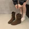 Skinny boots Small retro fashion with inner heightening Chelsea women's boots Skirt short boots New autumn and winter stacks