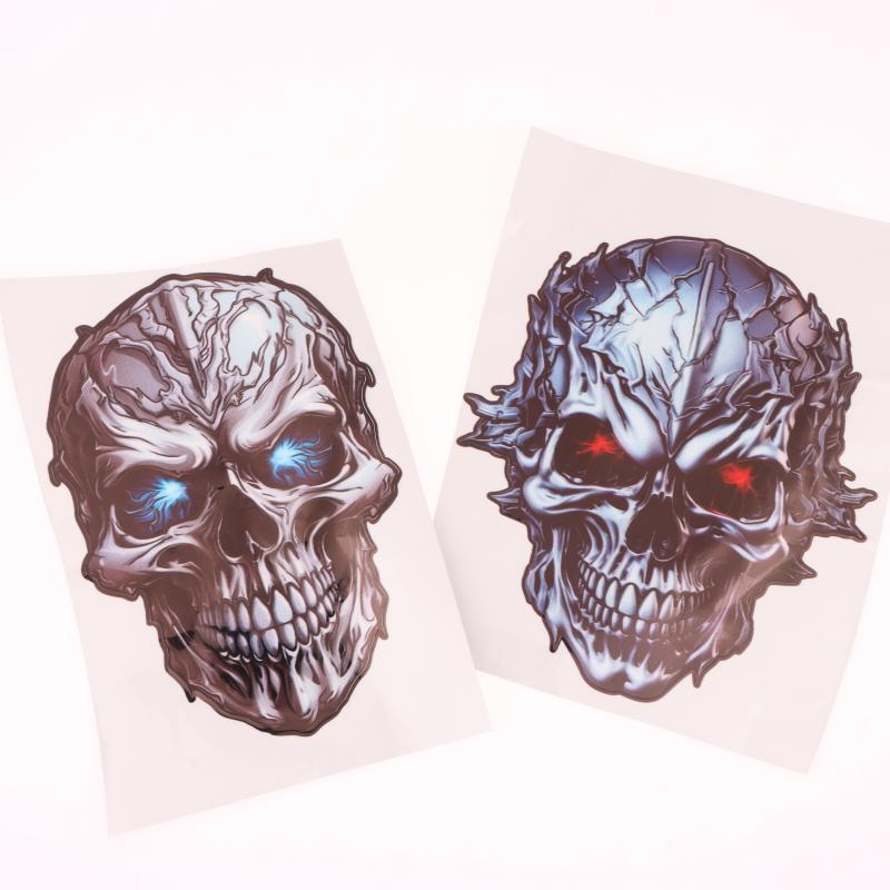 1 Piece Motorbike Fuel Tank Fairing Waterproof Sunscreen Skeleton Motocross Decoration Mechanical Skull Motorcycle Stickers