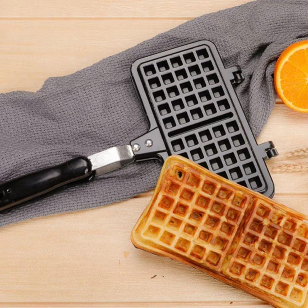 Cast Aluminum Waffle Baking Pan Rectangle Toast Frying Pan Professional Sandwich Maker  Stove Top