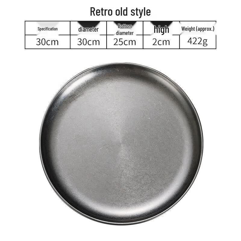 Retro Korean Style Round Gold Melamine Serving Tray
