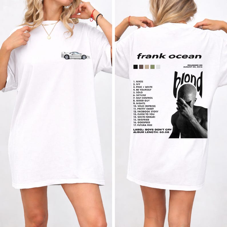 

2026 Summer Fashion Trendy Frank Ocean Blond Ferrari T-shirt, Retro Graphic Tee, Relaxed Shirt, Album Cover Inspired Merch, R&B Lover Gift 4XL