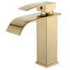 Single-Hole Stainless Steel Polished Modern Square Design Single Handle Deck Bathroom Ceramic Valve Core Waterfall Basin Mixer