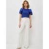 Splicing Chiffon Petal Short Sleeved Round Neck Women's T-shirt Slim Fit and Versatile Casual Top