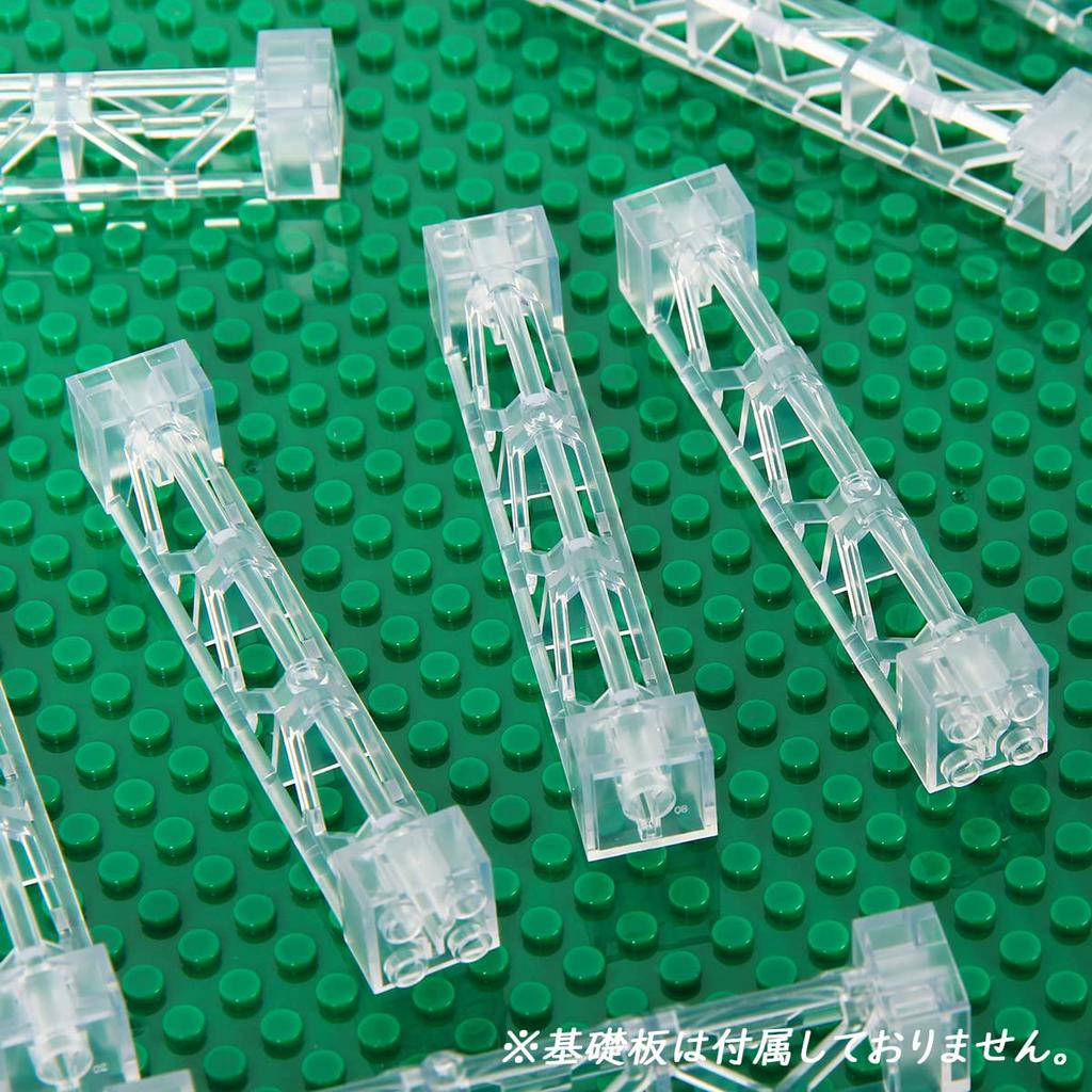 INIBUD Classic Block Parts, Compatible with Base Plates, Roofs, Triangular Columns, Clear (12)