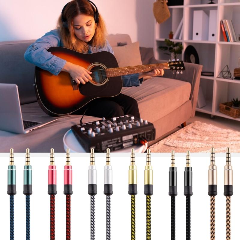 1/8 To 1/8 Stereo Cable 3.5mm TRS To 3.5mm Sound Cable Guitar To Male Cord Nylon Braideds for Laptop Home Theater