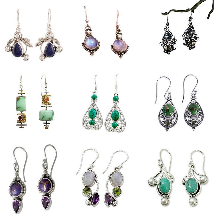 

Chenrui Blue Zircon Long Earrings - Fashionable and Unique Design AER056 Purple