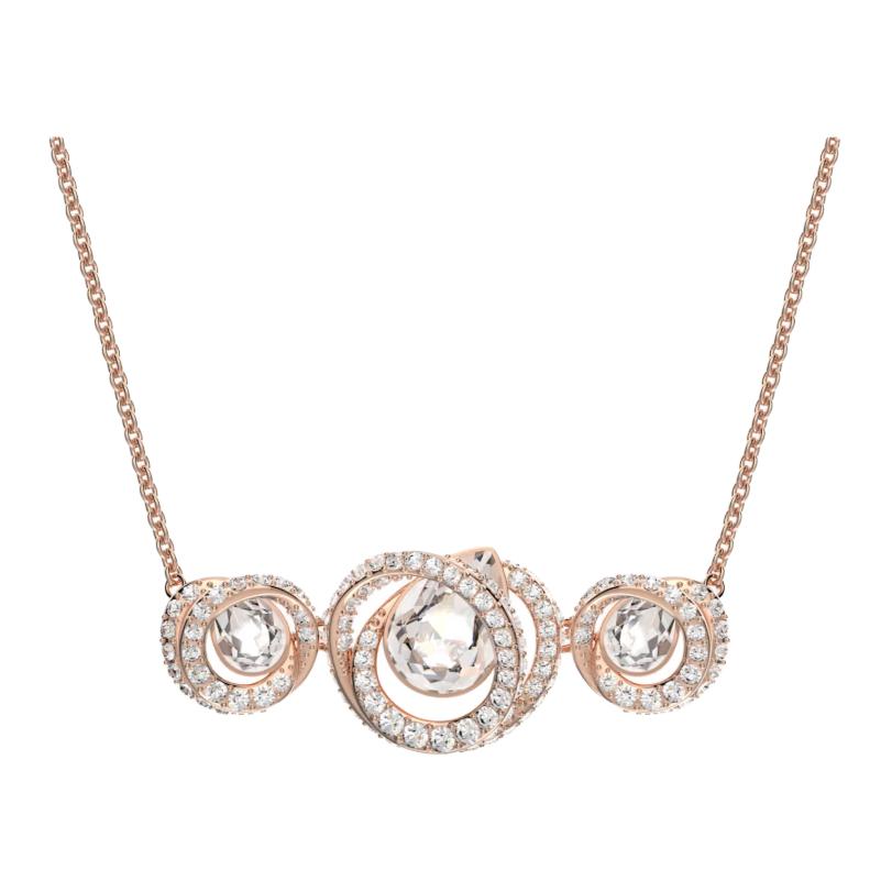 Swarovski Generation White Rose Gold Tone Crystal Necklace Women necklace 5636589 Box (Random Color)