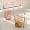 Mouthwash Cup Non-Slip Handle Smooth Round Mouth Transparent Body Rabbit Bear Design Bathroom Cup with Toothbrush Slot