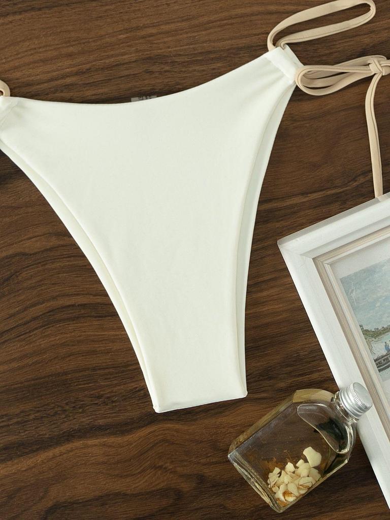 Damen Europäischer & Amerikanischer Einfarbig Sexy Bikini - Geteilter Badeanzug