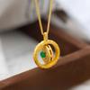 Gold  Reversible Tathagata Baby Pendant | Gilt Sitting Buddha with  Rotating Halo, Chiseled Lotus Pedestal