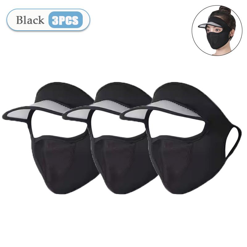 1-20PCS Women‘s Summer Ice Silk Sun Hat with Full Face Mask Breathable UV Protection Lightweight Washable for Outdoor Travel