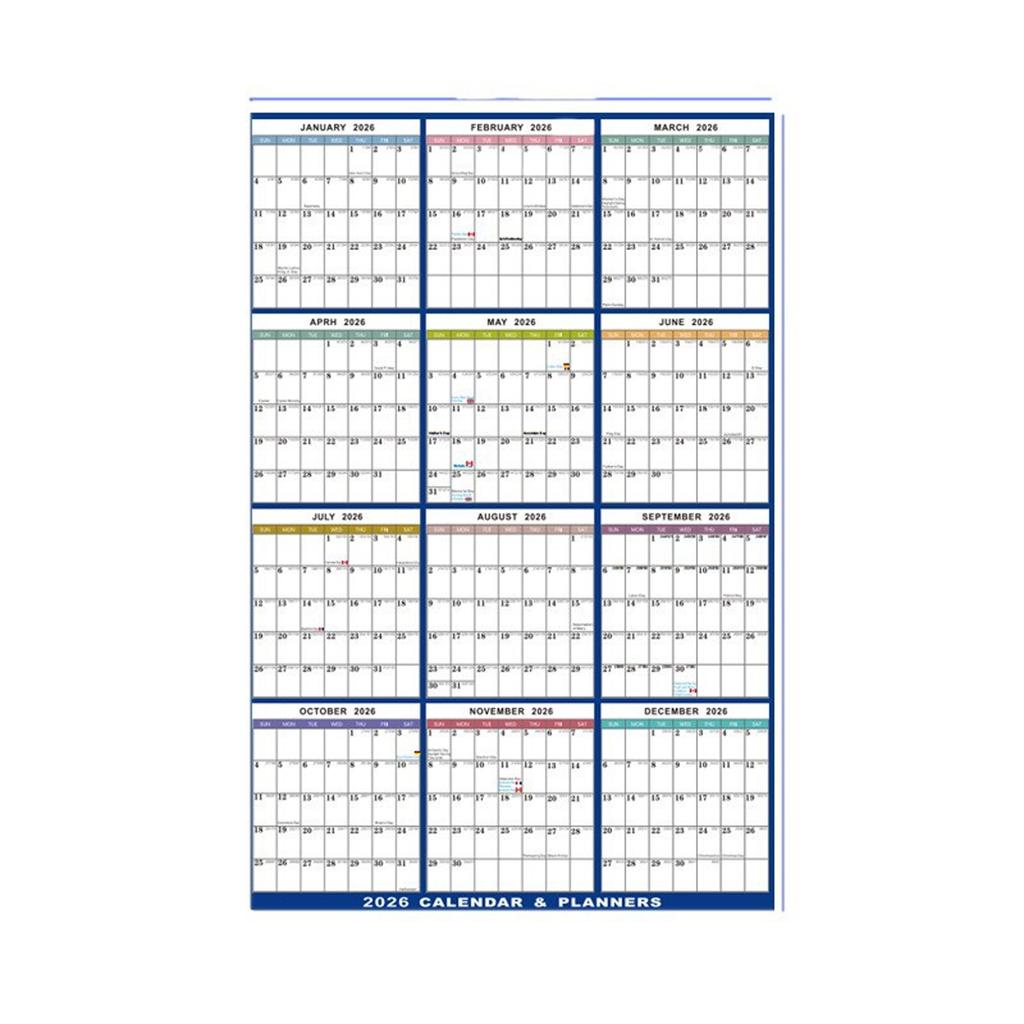 2026 Yearly Planner Calendar Family Home Planner Calender Reusable Erasable Calendar Dated Yearly Planner 59x88cm