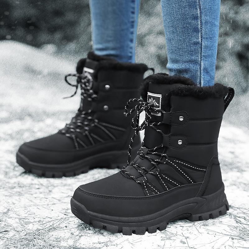 Women Pink Snow Boots Winter Plus Size White Walking Shoes Waterproof Outdoor High Hiking Shoes