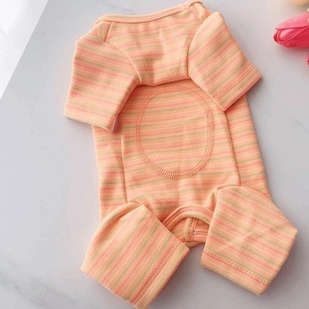 Comfortable Pet Bottoming Shirt Four-legged Dog Pajamas Dog Striped Jumpsuit  Belly Protective