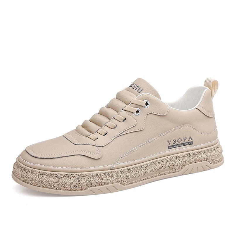 

Весенние новые высококачественные износостойкие подошвы спортивные оксфорды универсальные мужские кожаные повседневные туфли офисные мужские деловые туфли 44 бежевый