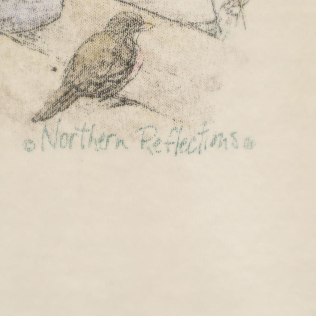 NORDISCH 90er Altes Kurzarm-T-Shirt M Weiß Einzelnaht Herren Gebraucht