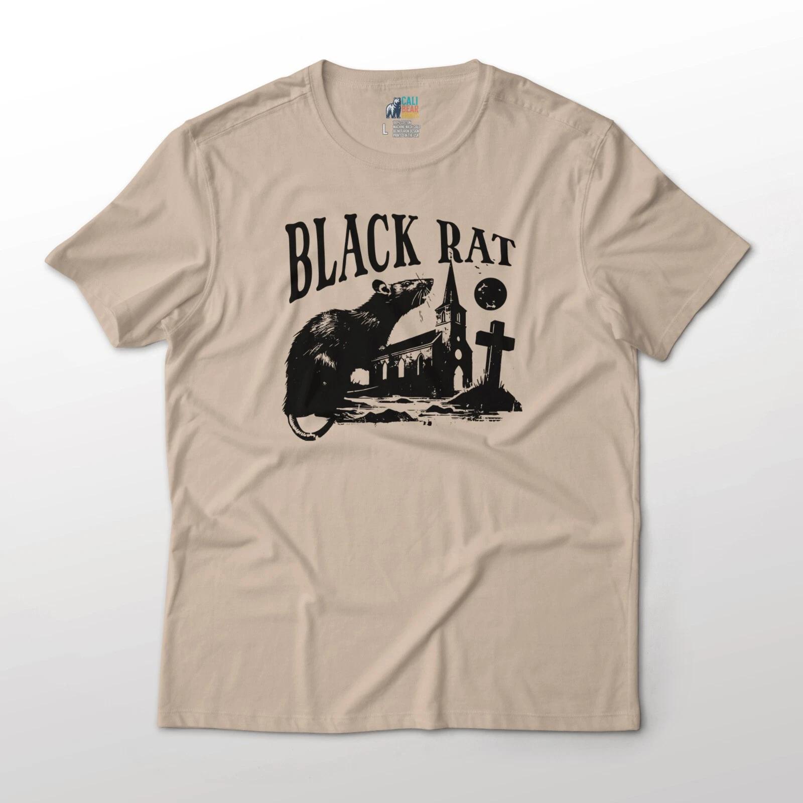 Gothic Black Rat Aesthetic Animal Graphic T-T-Shirt S