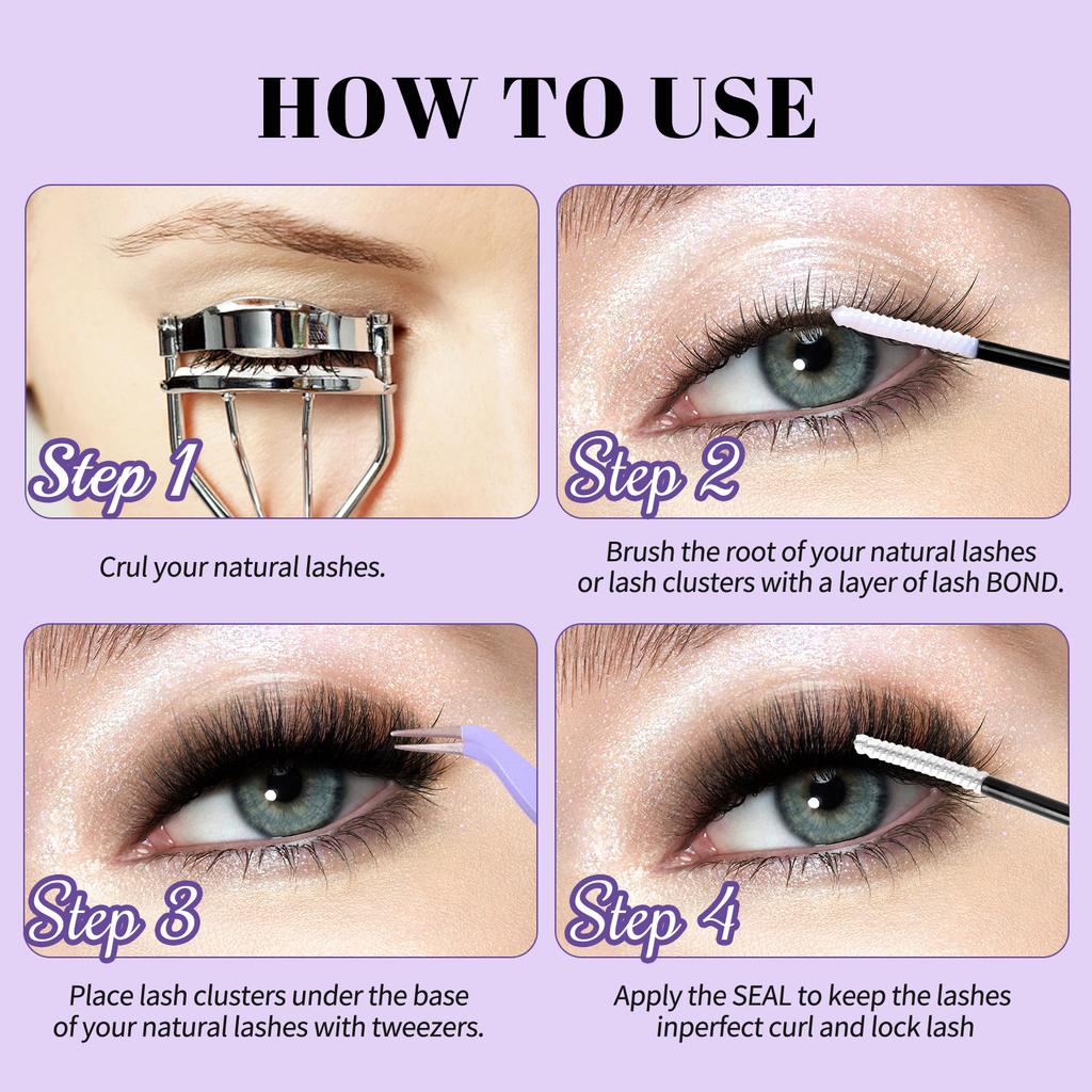 Dense Single Cluster D Song False Eyelashes Set 8-16Mmdiy Segmented Colored Multi-Haired Eyelashes