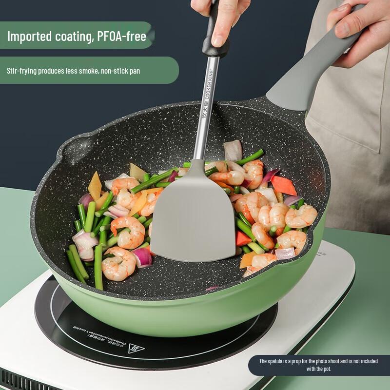 COOKER KING 30cm Bamboo Green Stone Non-stick Wok