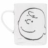 Marimocraft Snoopy Charlie Brown Mug, Heat-Resistant Glass, 330ml, Microwave-Safe, SPV-417, Clear