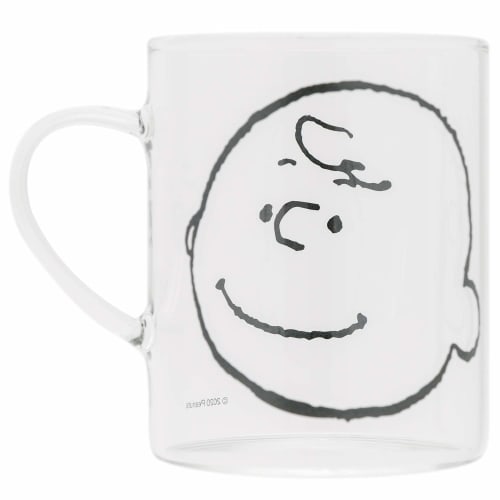 Marimocraft Snoopy Charlie Brown Mug, Heat-Resistant Glass, 330ml, Microwave-Safe, SPV-417, Clear