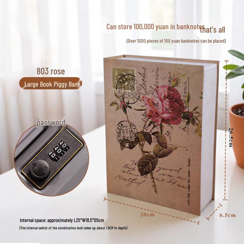 Cross-Border Artifact Combination Lock Piggy Bank Faux Book Safe with Simulated Storage
