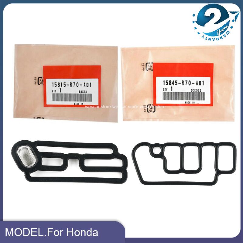 2 szt./zestaw Uszczelka zaworu solenoidowego głowicy cylindrów Zestaw uszczelek VTEC do Honda Accord Odyssey OEM 15845-R70-A01 15815-R70-A01 Nowy