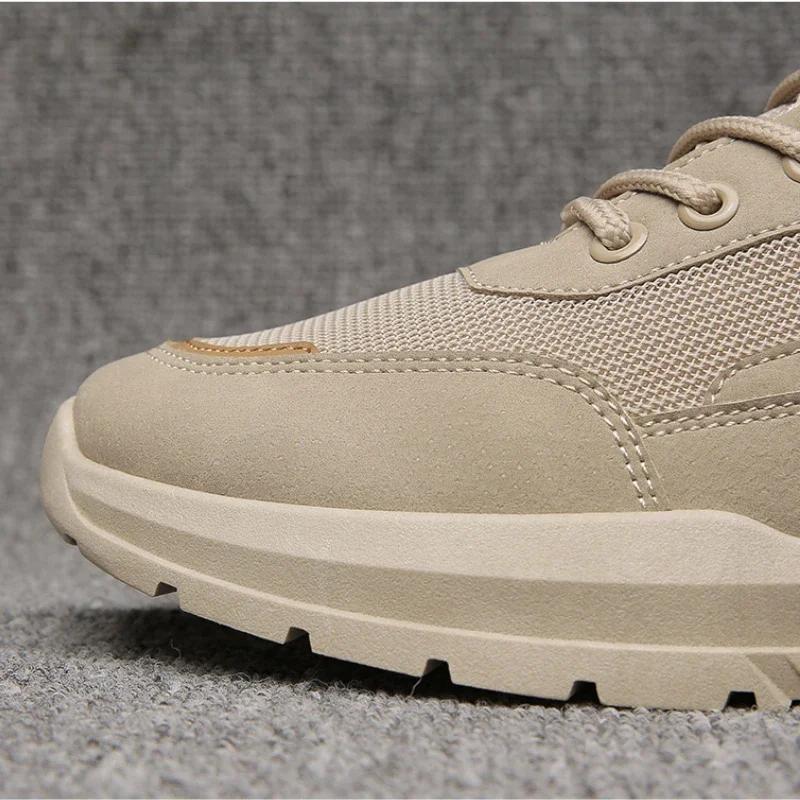 New Men's Sneakers Mesh Breathable Running Shoes Male Outdoor Casual Sports Shoes Fashion Suede Platform Men Shoes tenis hombres