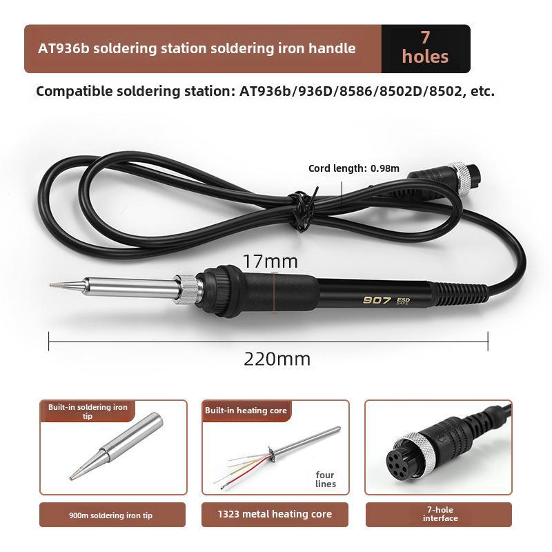 936 Adjustable Temperature Soldering Station Handle with 1321/1322 Metal Heating Core