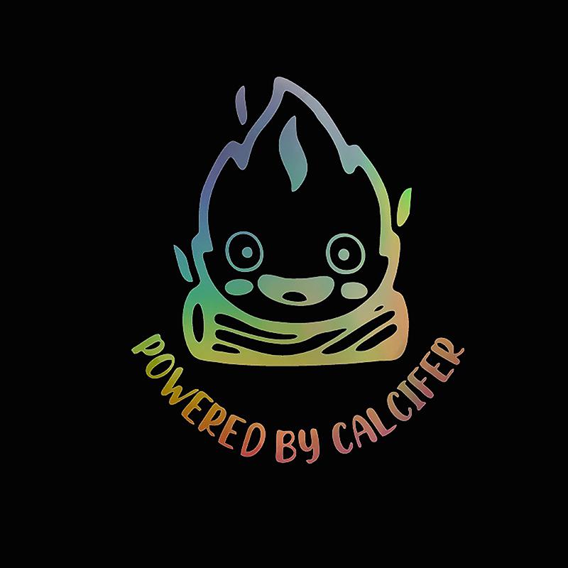 

Powered By Calcifer Наклейки на автомобиль Лазерное светоотражающее украшение для багажника, лобового стекла, бампера, шлема мотоцикла